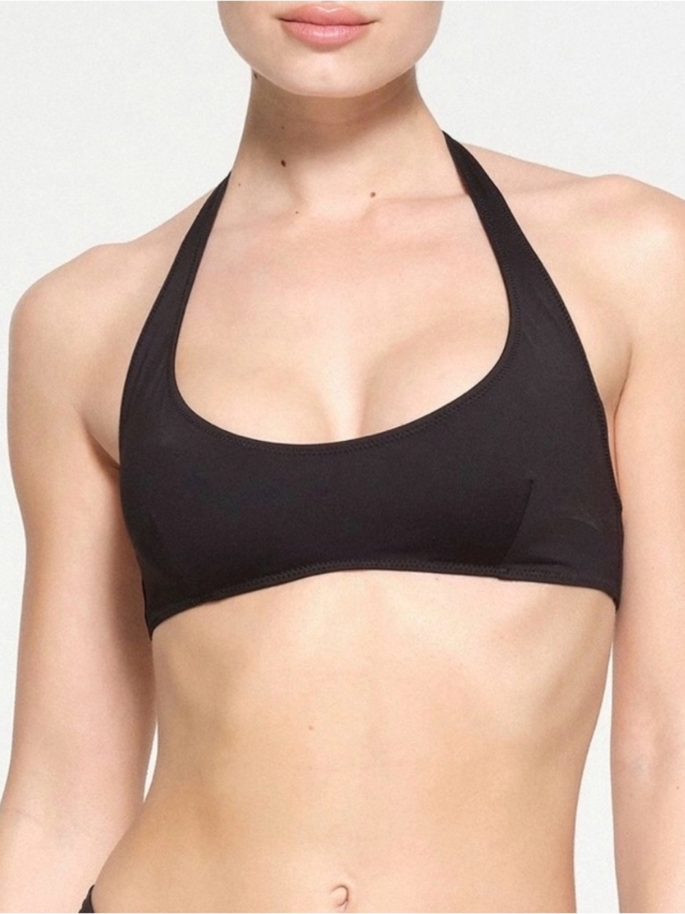 SKIMS Onyx Sporty Halter Scoop Bikini Top  NWT Size XL